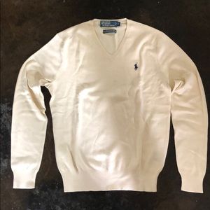 Cream Polo by Ralph Lauren V-Neck Sweater